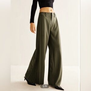 Commense Wide-Leg Khaki Pants